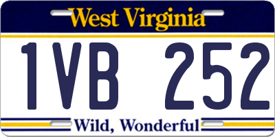 WV license plate 1VB252