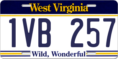 WV license plate 1VB257