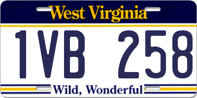 WV license plate 1VB258