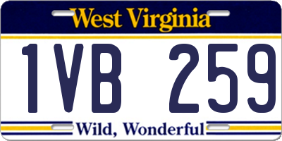 WV license plate 1VB259