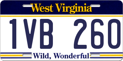 WV license plate 1VB260
