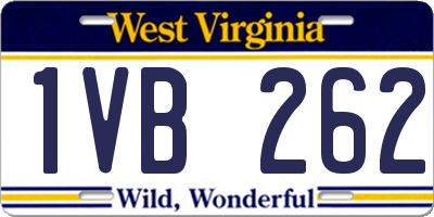 WV license plate 1VB262