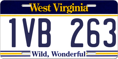 WV license plate 1VB263