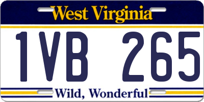 WV license plate 1VB265