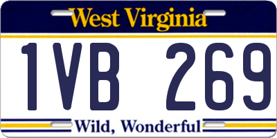 WV license plate 1VB269