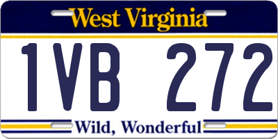 WV license plate 1VB272