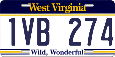 WV license plate 1VB274