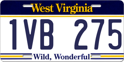 WV license plate 1VB275