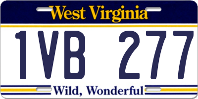WV license plate 1VB277