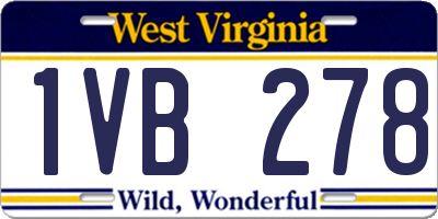 WV license plate 1VB278