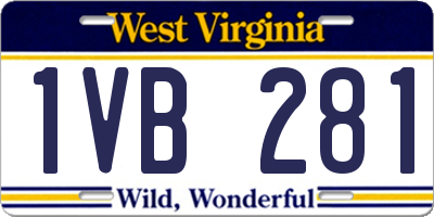 WV license plate 1VB281