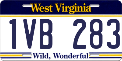 WV license plate 1VB283