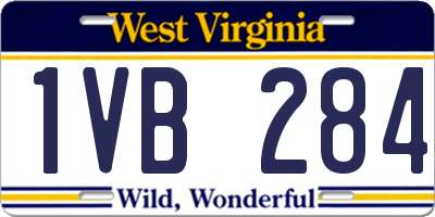 WV license plate 1VB284