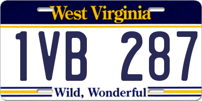 WV license plate 1VB287