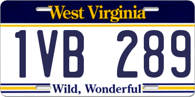 WV license plate 1VB289