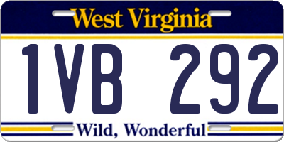 WV license plate 1VB292