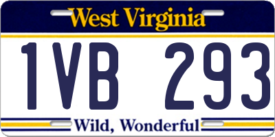 WV license plate 1VB293