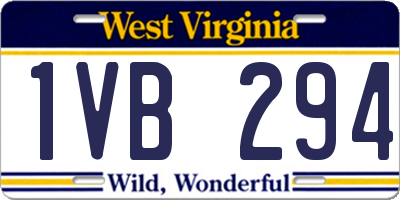 WV license plate 1VB294