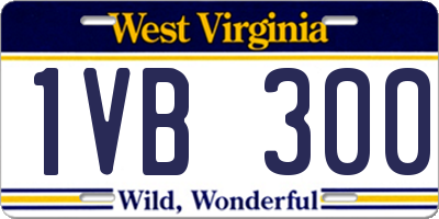 WV license plate 1VB300