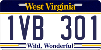 WV license plate 1VB301