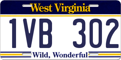 WV license plate 1VB302