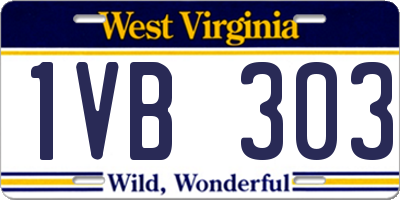 WV license plate 1VB303