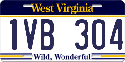WV license plate 1VB304