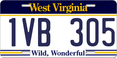 WV license plate 1VB305