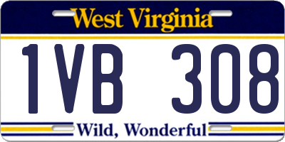 WV license plate 1VB308