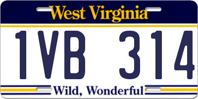 WV license plate 1VB314