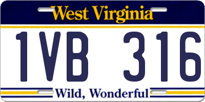 WV license plate 1VB316
