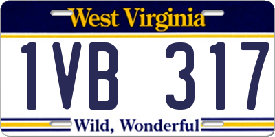 WV license plate 1VB317