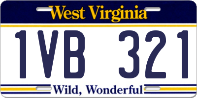 WV license plate 1VB321