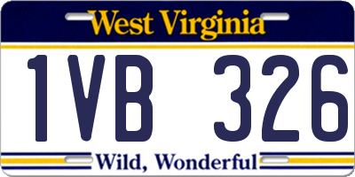 WV license plate 1VB326