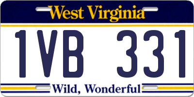 WV license plate 1VB331