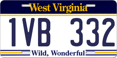 WV license plate 1VB332