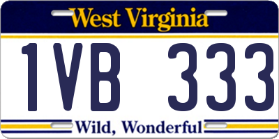 WV license plate 1VB333