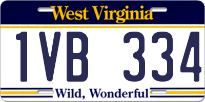 WV license plate 1VB334