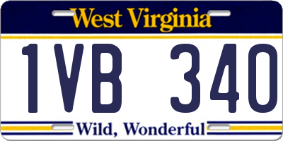 WV license plate 1VB340