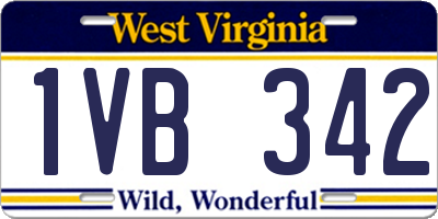WV license plate 1VB342