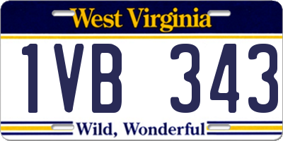 WV license plate 1VB343