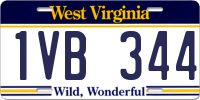 WV license plate 1VB344
