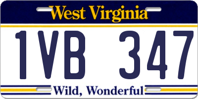 WV license plate 1VB347