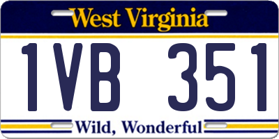 WV license plate 1VB351