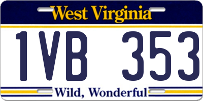 WV license plate 1VB353