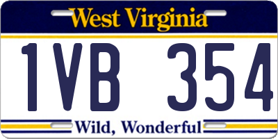 WV license plate 1VB354
