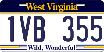 WV license plate 1VB355