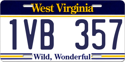 WV license plate 1VB357