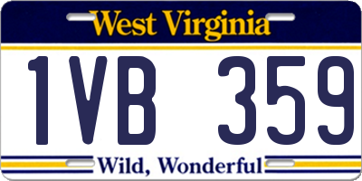 WV license plate 1VB359