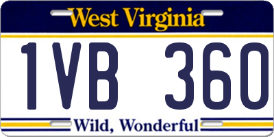 WV license plate 1VB360